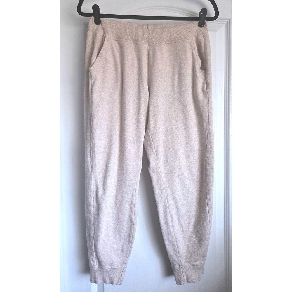 Pact Organic Cotton Joggers Oatmeal Heather Beige Sweatpants Women Sz M Lounge
